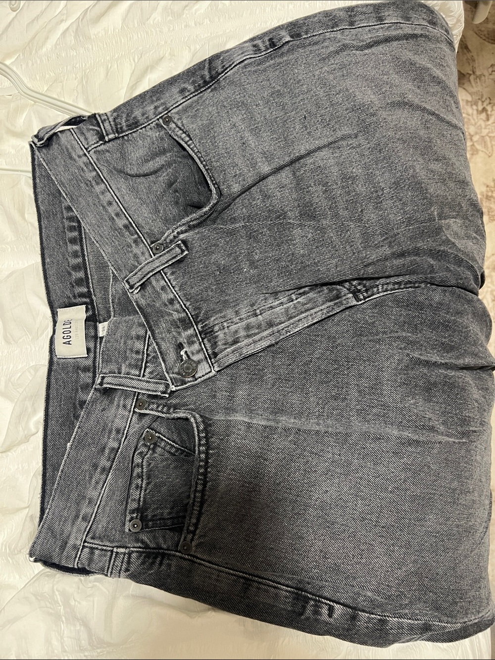 Agolde Women’s Washed Black Straight Jeans